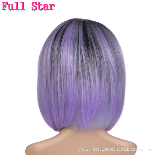 synthetic and human hair mix lace wig, synthetic bob wig silver